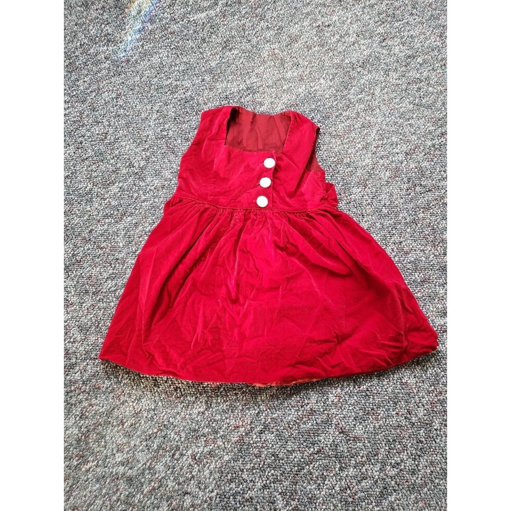 60s/70s Girls Red Velvet Dress